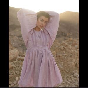 KINGA CSILLA Linen Lavender Mascali Mini Dress Size US 4